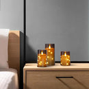 Aignis Flickering Flameless Candles Battery Operated Candles LED Candles with Remote Timer for Home/Wedding/Birthday/Holiday Decor, Grey 3D Flame Set of 3 (D3 xH4 5" 6") by CozyNest Decor