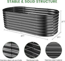 Land Guard Galvanized Planter Raised Beds, 6×3×2ft Galvanized Water Trough, Keyhole Raised Garden Bed Metal (Dark Gray) by GreenHaven Gardens