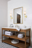 XiNBEi Lighting Wall Sconce, Bathroom Vanity Light with Glass, Classic Wall Fixture Satin Brass Finish for Bathroom XB-W1216-SB by CozyNest Decor