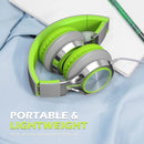 AILIHEN C8 Headphones Wired, On-Ear Headphones with Microphone and Volume Control, Corded 3.5mm Headset for Boys Girl School Smartphones Chromebook Laptop Computer Tablets Airplane Travel (Grey/Green) by TinyTreasures Baby Boutique