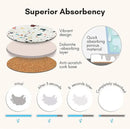Terrazzo Drink Absorbent Coasters with Holder Set of 6, Ceramic Coaster for Drinks, Coffee Table Decor, Water Absorbing Stone Coaster for Drinks (Mosaic) by CozyNest Decor