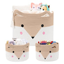 Large Baby Basket Toy Storage 3 Pack, (20"x13.8") Woven Baby Laundry Basket, Stuffed Animal Storage. by TinyTreasures Baby Boutique