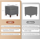 Adeco Chest and Footrest-Square Seat Storage Bench Ottoman, Gray by CozyNest Decor