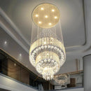 Flashing God D24''XH86'' Modern Foyer Chandelier for High Ceiling Raindrop Crystal Chandelier High Ceiling Pendant Light Fixture for Hallway Living Room (Gold Staircase Chandeliers) by CozyNest Decor