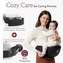 Momcozy Hip Seat Baby Carrier - Adjustable Waistband with Original 3D Belly Protector, Ergonomic Carrier with Various Pockets for Newborns & Toddlers up to 45lbs (Black, Large) by TinyTreasures Baby Boutique