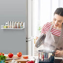 Magnetic Shelf for Fridge Magnetic Basket Organizer Wire Mesh Magnetic Holder Magnet Shelf Accessories for Office Kitchen Classroom Storage,White, 13.77" x 5.11" x 1.7" by CozyNest Decor