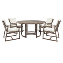 Outdoor Dining Set 5-Piece Patio Table and Chairs with Umbrella Hole