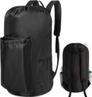 Polecasa Heavy Duty Backpack Laundry Bag, 29 x 13.5 Inches Hamper bag with Padded Shoulder Straps,130gsm Durable Fabric and 4 Pockets, Large Drawstring Bag for Dorm, College, Travel, Black by TinyTreasures Baby Boutique