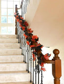 Joyhalo 5 Pack Fall Garland, Halloween Leaves Garland, Black Outdoor Leaf Vine for Mantle, Door Frame,Fireplace and Thanksgiving Decor by CozyNest Decor