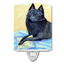 Schipperke Sweet Dreams Ceramic Night Light Compact, UL-Certified, Ideal for Bedroom, Bathroom, Nursery, Hallway, Kitchen, 6x4x3, Multicolor
