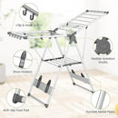 Giantex Clothes Drying Rack, 2-Layer Aluminum Foldable Laundry Drying Rack with 5-Level Adjustable Height, 21 Drying Rails, 10 Side Clips, 4 Shoe Holders, Space Saving Collapsible Laundry Drying Rack by CozyNest Decor
