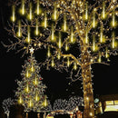 Christmas Lights Outdoor, Meteor Shower Lights Falling Star Lights 16 inch 8 Tubes 256 LED Icicle Snow Falling Lights Raindrop Lights for Xmas Tree Holiday Party Decoration, UL Plug, Warm White by GreenHaven Gardens