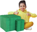 Big Blocks for Kids Ages 4-8 — Indoor & Outdoor Blocks Kids Games — Green Large Building Blocks - 48pc by TinyTreasures Baby Boutique
