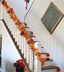 DearHouse 2 Pack Fall Garland Maple Leaf, 5.9Ft/Piece Hanging Vine Garland Artificial Autumn Foliage Garland Thanksgiving Decor for Home Wedding Fireplace Party Christmas (Orange) by CozyNest Decor