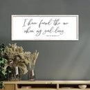 I Have Found The One Whom My Soul Loves Sign Wall Art Decor 40"x15" Modren Master Bedroom Above Bed Wood Framed Song of Solomon 3:4 Large Living Room Bible Verse Wall Hanging (White) by CozyNest Decor