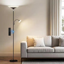 Upgraded 2-in-1 Torchiere Floor Lamp, Dimmable Standing Lamp with Remote&Touch Control, 34W Brightness Adjustable Floor Reading Light, Black Modern Corner Lamp for Living Room Bedroom Office by CozyNest Decor