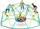 Hapfan 10 ft Climbing Dome Swing Set with Saucer Swing, Jungle Gym for Kids Outdoor Backyard, Supports 800lbs, Easy Asssembly, Rust-Resistant Outdoor Playset for Ages 3-8 8-12 by TinyTreasures Baby Boutique