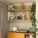 IAE Floating Wall Shelves 36 inch,Bathroom Shelves Wall Mounted,Invisible Shelves Floating Kitchen Shelves,Wooden Wall Shelves with Brackets for Living Room Wall Mounted,Easy Install,Set of 2,Natural by CozyNest Decor
