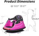 Baby Bumper Car, 6V Electric Kids Bumper Car for Toddlers with Remote Control, Bluetooth - Hot Pink by TinyTreasures Baby Boutique