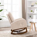 Dolonm Rocking Chair Mid-Century Modern Nursery Rocking Armchair Upholstered Tall Back Accent Glider Rocker for Living Room (Beige) by TinyTreasures Baby Boutique