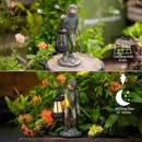 Garden Statue Monkey Figurine - Monkey Decor with Solar Powered Led Lights for Patio Lawn Balcony Yard - Ideal Gift for Women Moms Grandma Housewarming (Copper) by GreenHaven Gardens
