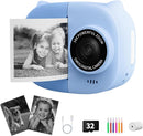 Portable Instant Camera for Kids Print Photos Travel Digital 1080P Video Camera for Toddlers 3 4 5 6 7 8 Year Old Boy Holiday Christmas Birthday Gifts (Blue) by TinyTreasures Baby Boutique