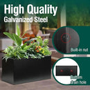 Galvanized Steel Metal Planter Rectangular Indoor Black Planter Box Large Outdoor Planters Steel 25" Lx 11" W x 13" H Commercial Residential for Patio, Deck, Garden by CozyNest Decor