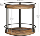Lazy Susan Organizer, Rotating Spice Rack, 2 Tier Spice Turntable Organizer, Industrial Turntable Spice Holder, for Kitchen Countertop and Cabinet, Compact and Versatile, Rustic Brown SR22BR by CozyNest Decor