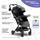 Mompush Lithe V2 Lightweight Travel Stroller, Compact Foldable Baby Stroller with Travel Bag, One-Hand Fold Stroller, Snack Tray, Mechanical Recline Seat, Airplane-Ready, Organizer & Rain Cover by TinyTreasures Baby Boutique