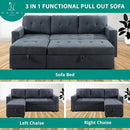 Naomi Home Transform Any Space: Sleeper Sectional Sofa with Convertible Sofa Bed & Inviting Chaise. Find Tranquil Comfort with Stress-Relieving Design & Durable Cushions - Dark Gray/Velvet by CozyNest Decor