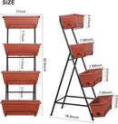 Tuenort Vertical Raised Garden Bed 4 Tiers Planter Box Freestanding Garden Planter with 4 Container Boxes for Growing Vegetables Herbs Flowers on Patio Balcony Red by GreenHaven Gardens