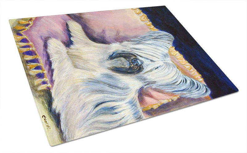 Skye Terrier Glass Cutting Board Large