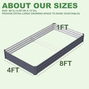 8X4X1ft Raised Garden Bed Kit,Galvanized Raised Garden Beds Outdoor,Large Metal Planter Box Steel Kit Flower Herb,Vegetables..Dark Gray by GreenHaven Gardens