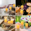 Metaku Flameless Flickering LED Candles Set of 12 - Battery Operated Ivory with Remote & Timer for Halloween, Christmas, Bedroom, Home, Wedding, Birthday Decoration D2.2'' x H4''5''6''7'' by GreenHaven Gardens