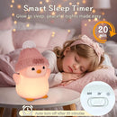 Penguin Night Light, Cute Pink Penguin Lamp with Knit Hat, Soft Silicone Nursery Nightlight for Baby, Rechargeable/Dimmable/Timer,LED Squishy Novelty Animal Bedside Lamp,Funny Gifts for Kids by TinyTreasures Baby Boutique