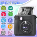 Kids Camera Instant Print, Christmas Birthday Gifts for Kids Age 3-12, Selfie Digital Camera with 1080P Videos,Toddler Portable Travel Cameras Toy for 4 5 6 7 8 9 Year Old Boys Black by TinyTreasures Baby Boutique