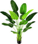 7.2ft Artificial Silk Bird of Paradise Palm Tree (85in) with 17 Trunks Faux Tree and Plastic Nursery Pot, Fake Plant for Office House Farmhouse Living Room Home Decor (Indoor/Outdoor) by CozyNest Decor