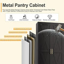 71" H Metal Kitchen Pantry Storage Cabinet, Freestanding Cupboard with 2 Doors and 4 Adjustable Shelves, Standing Storage for Kitchen, Bathroom, Garage, Dinning Room or Utility Room（Black） by CozyNest Decor