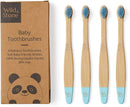 Wild & Stone Organic Baby Bamboo Toothbrushes | 4 Pack | Soft Bristles | 100% Compostable Handle | BPA Free | Vegan Baby Toothbrushes (Baby Blue) by TinyTreasures Baby Boutique
