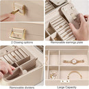Upgraded Jewelry Box, 2 Layers PU Leather Jewelry Organizer for Women with Lock and Mirror, Hidden Necklace Hook and Removable Divider Large Capacity Travel Jewelry Box Ideal for Gift-With Gift Box by TinyTreasures Baby Boutique