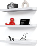 RICHER HOUSE 3 Set White Floating Shelves, Wall Mounted White Shelves for Wall Decor, Picture Ledge Shelf with Lip for Wall Storage Nursery, Bedroom, Living Room, Bathroom - White by CozyNest Decor