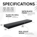 Homeforia Black Floating Shelves 30 inches Long, High End Solid Real Wood 30 inch Floating Shelf for Wall Mounted, Black Wooden 30in Floating Shelves, Heavy Duty Bracket, 30 X 6.5 X 1.75 in, Set of 2 by CozyNest Decor