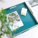 Spsyrine Green Decorative Serving Tray with Handles, 13" X 13" Square Plastic Coffee Table Tray for Ottoman, Living Room, Bathroom, Home Decor. by CozyNest Decor
