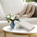 Decorative White Faux Leather Wooden Book Box for Home Decor, Cafe Table, and Bookshelf - Fashion Storage Box (YD-C105 L+S) by CozyNest Decor