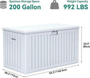 YITAHOME 200 Gallon Extra Large Deck Box, Double-Wall Resin Outdoor Storage Box with Flexible Divider for Patio Cushions Pool Supplies Garden Tools, 990 lbs Load Capacity, Lockable (White) by CozyNest Decor