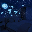 1017Pcs Glow in The Dark Stars for Ceiling Glow in The Dark Moon and Planet Wall Decal Luminous Astronaut Universe Galaxy Space Wall Stickers for Kids Boys Bedroom Blue by TinyTreasures Baby Boutique