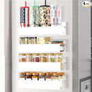 Magnetic Spice Rack Organizer for Fridge Seasoning Organizer for Kitchen Storage With Screw Magnetic Shelf for Oven, RV,Garage,Bathroom (White, 4pack) by CozyNest Decor
