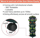 Vertical Planter 7 Tier Stackable Planters Garden Planters Strawberry Herb Flower and Vegetable Planter Indoor Outdoor Gardening Pots with Removable Wheels and Tools 2-Pack by GreenHaven Gardens