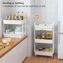 Calmootey 3-Tier Rolling Utility Cart with Drawer,Multifunctional Storage Organizer with Plastic Shelf & Metal Wheels,Storage Cart for Kitchen,Bathroom,Living Room,Office,White by CozyNest Decor