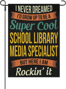 School Librarys Medias Specialists Gifts Garden Flag for Outside 12x18 Double Sided Novelty Decorative Flag for Patio by GreenHaven Gardens